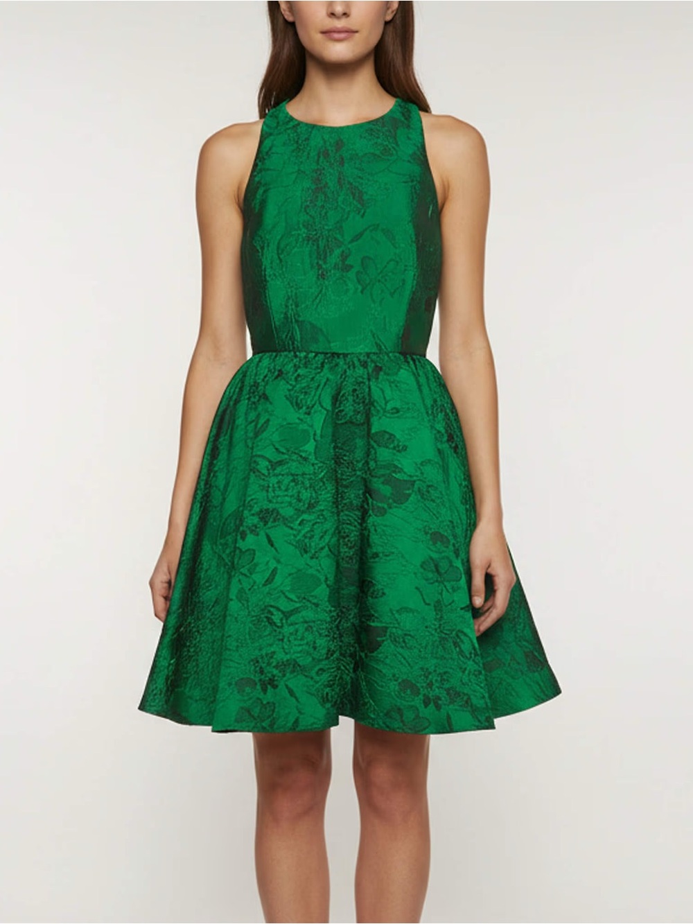 Small Alice + Olivia Cocktail Mini Dress Emerald Green Jacquard Party Holiday